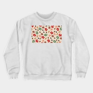 Autumn leaves falling with acorns and fruits / Fall pattern 2 Crewneck Sweatshirt